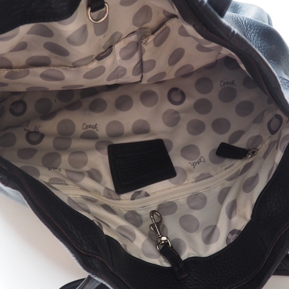 Authentic Navy Leather Coach Bag - Picture 6 of 9